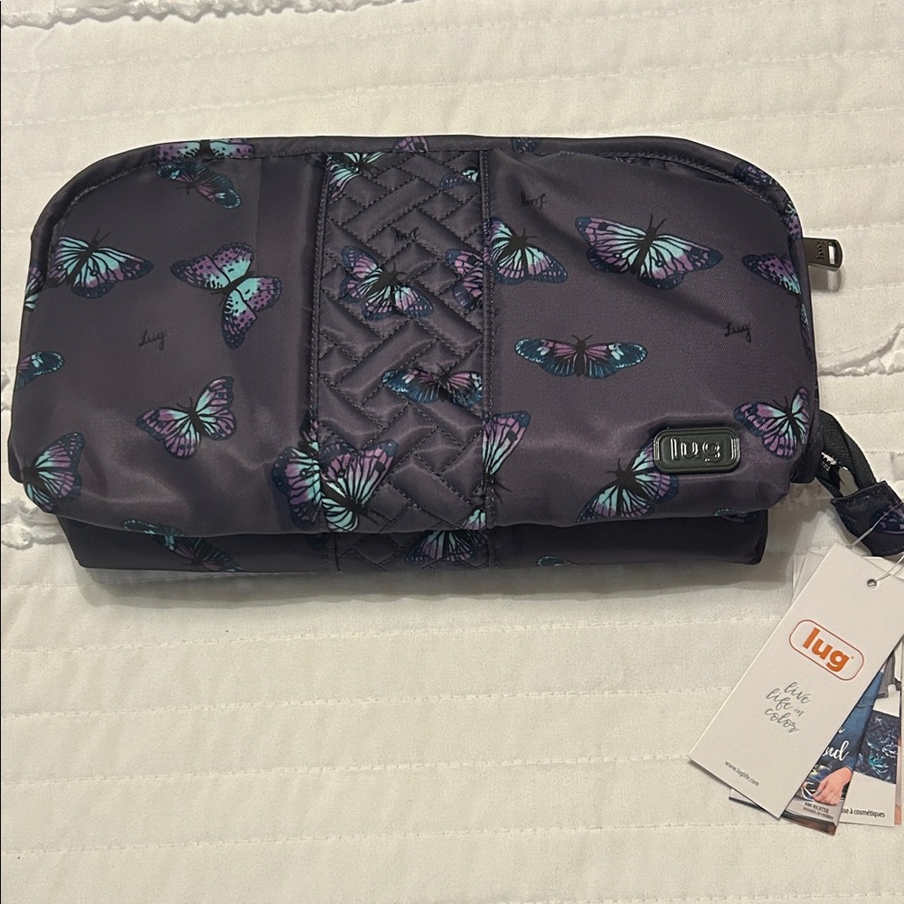 Lug Flash Purple Butterfly Cosmetic Pouch